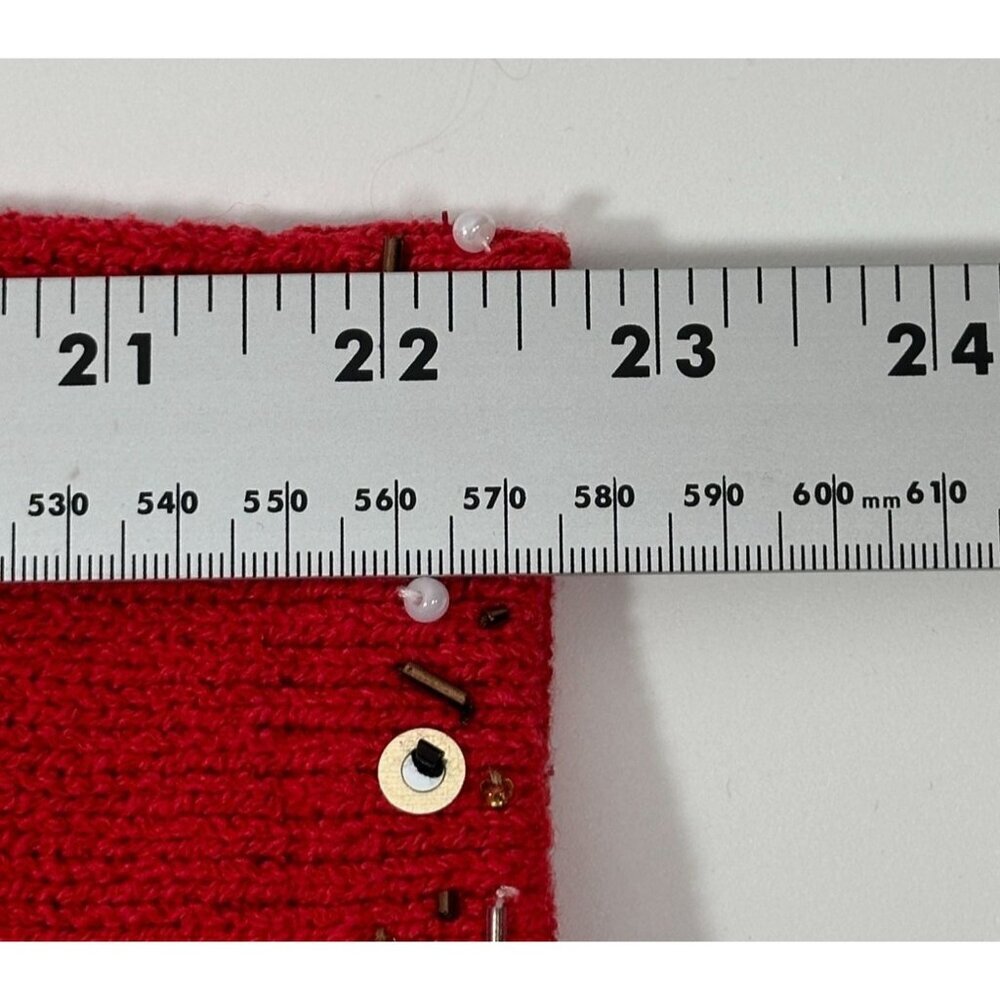 Coldwater‎ Creek Red Bejeweled Cats Kitchy Zip Sweater Jacket Size L - Picture 9 of 16